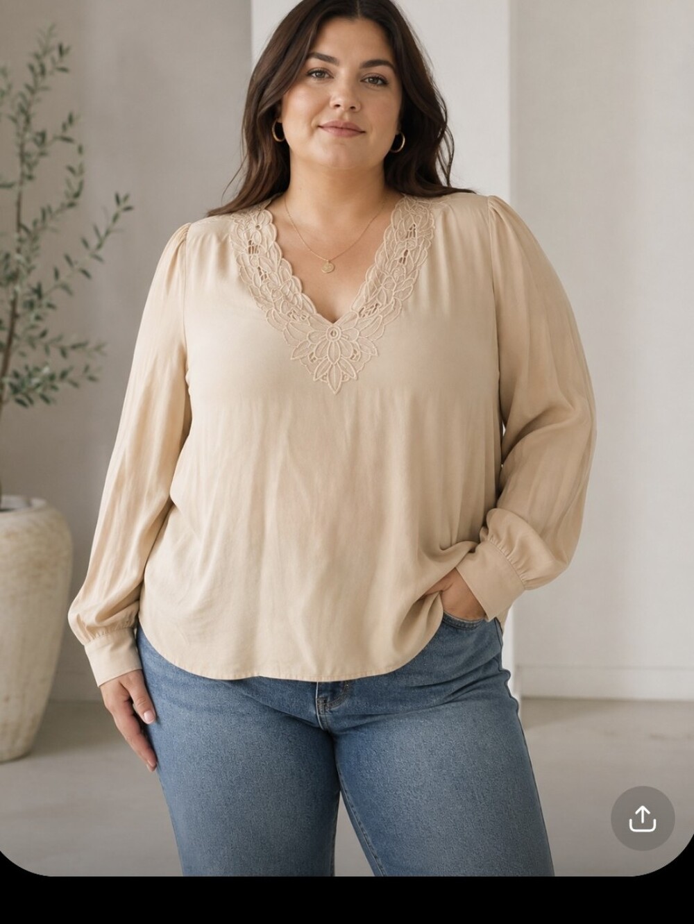 Sezane Juliette 100% Silk Blouse Beige 46 NWOT